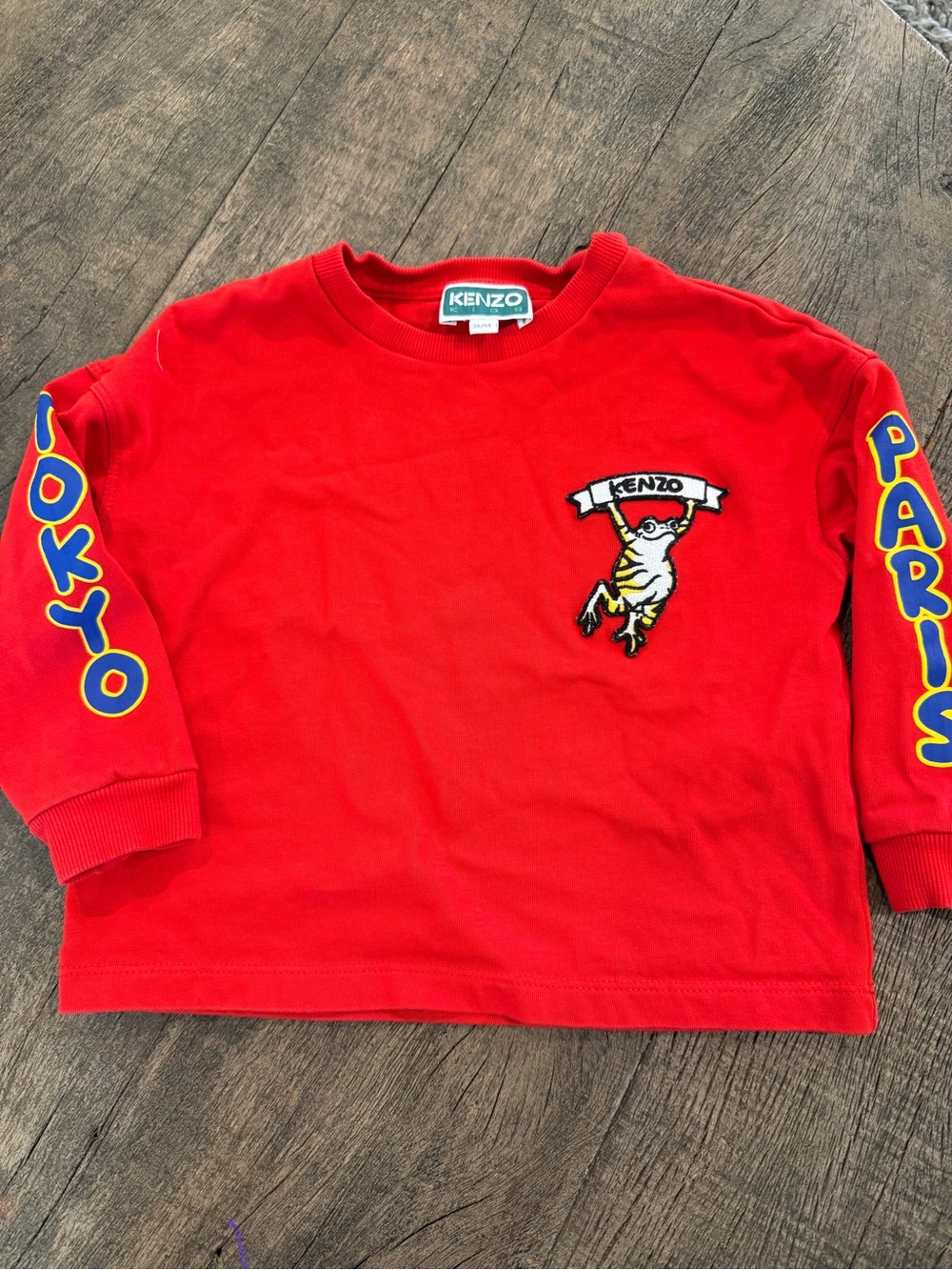 Kenzo Kids Red Sweatshirt with Colorful Sleeve Lettering